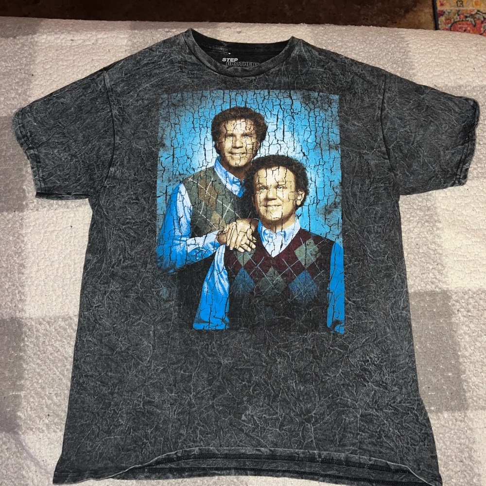 Medium Men’s black/grey marble Step Brothers shirt